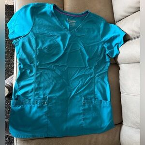 Teal Purple Label Yoga V-Neck Scrub Top and bottoms scrub set